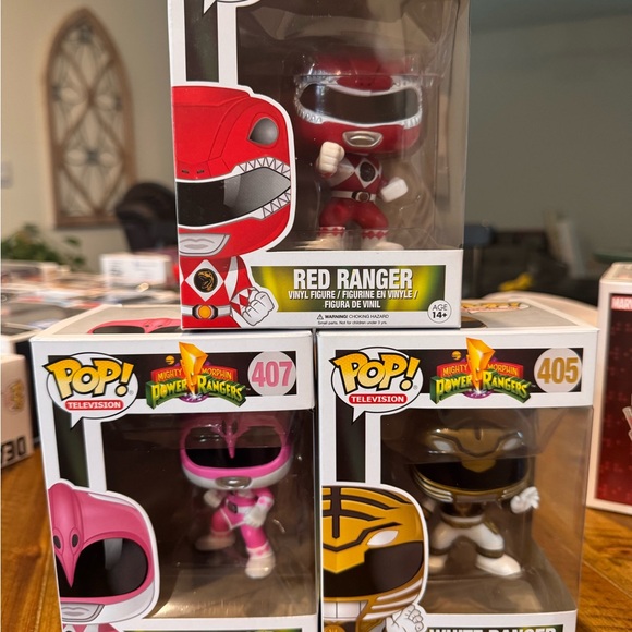 Funko Power Rangers Red Pink and White Vinyl Figures